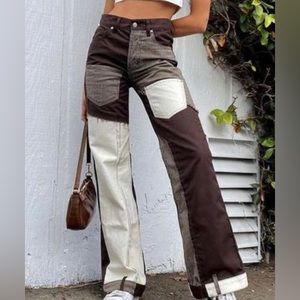 Revice Denim Brown Patchwork Jeans, size 27!